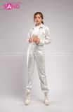  Outfit Phối Sẵn - (Set Quần Bạc Trắng Phối Khoác Bạc Dài Tay Cổ Sơmi ) 