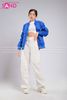  Outfit Phối Sẵn - (HQN0002 Quần Dài Trắng Nắp Túi Hộp Ngang Phối Dây phối HAK0805 Áo Khoác Bomber Xanh Dương Nam) 