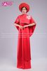  TAE0415 Áo Dài Thiết Kế Cổ Choàng Hoạ Tiết Hoa - Màu Đỏ ( KÈM MẤN ) 