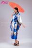  TNN0802 Áo Kimono Hoạ Tiết Trắng - Xanh Dương 