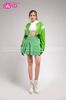  Outfit Phối Sẵn - (Set Quần Short Trắng Phối Áo Khoác Da Crop Xanh Lá) 