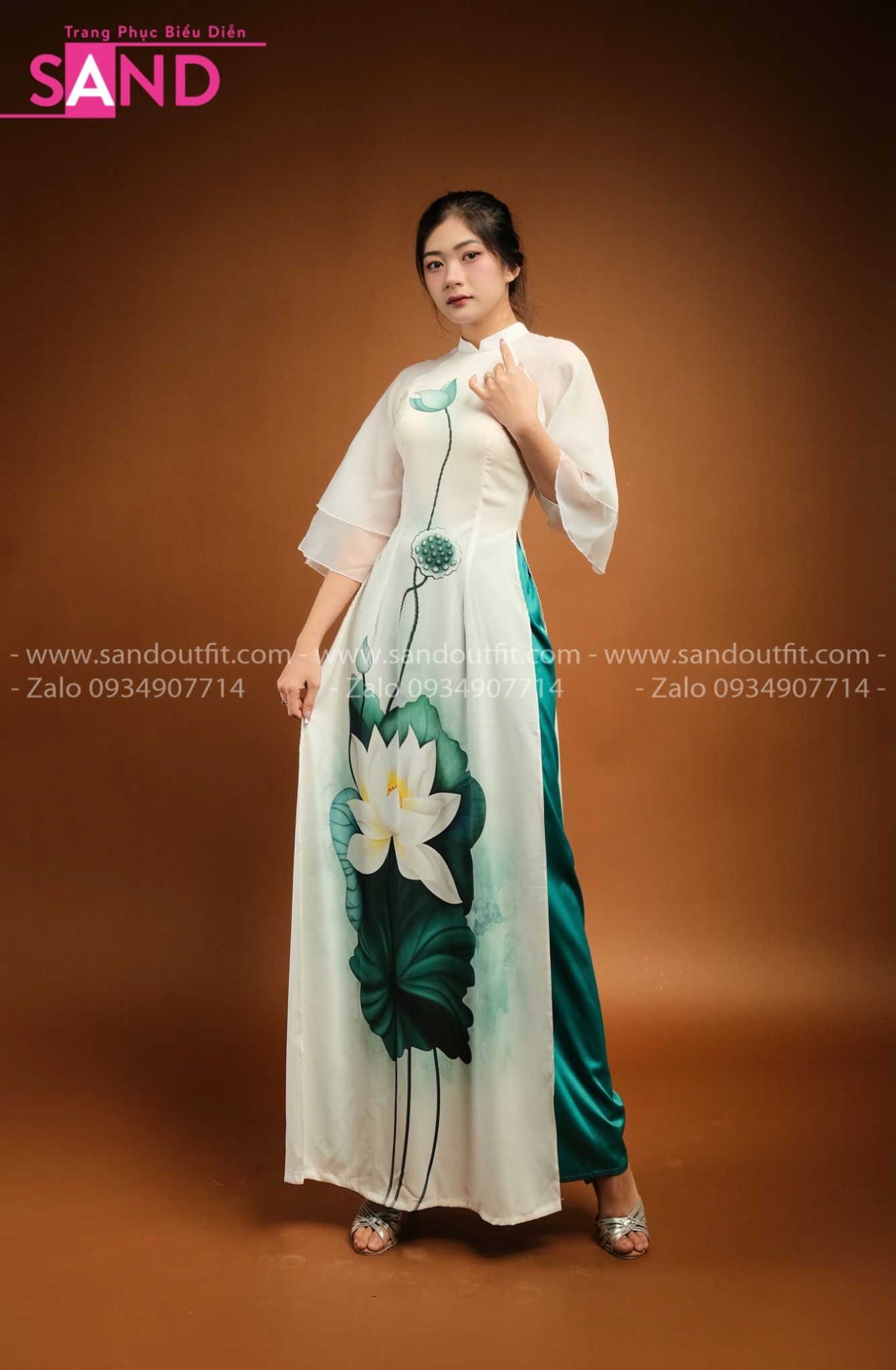 Ao Dai H a Ti t Sand Outfit
