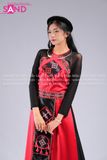  Áo Dài Thiết Kế Thổ Cẩm Tày - Màu Đỏ 
