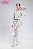  Outfit Phối Sẵn - (  HAK0203 Áo Khoác Crop Bạc phối  HVQ0202 Váy Xếp Li Bạc 2 Tầng Khoen) 