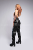  Bodysuit Khoét Ngực Da Beo phối Quần Jogger Da Bóng 