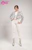  Outfit Phối Sẵn - (Quần Legging Trắng phối Áo Crop Kim Sa Tua Rua) 