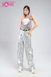  Outfit Phối Sẵn - ( HAM0207 Áo Kim Sa Mũ Trùm phối  HQD0203 Quần Bạc Ống Suông Túi Hộp Form Cứng) 