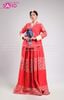  TNH0405 Hanbok Áo Đỏ Váy Đỏ Gấm In Nhũ 
