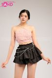  Outfit Phối Sẵn - (Áo Yếm Hoa phối Quần Váy Ngắn Xoè 2 Tầng Đen) 