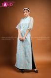  TAC0809 Áo Dài Tơ 4 Tà Xanh Dương 