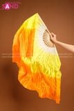  DQU0303 Quạt Lụa Lửng Loang Vàng Cam 