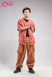  Outfit Phối Sẵn - (HQR1001 Quần Jogger Thụng Ống Rộng Túi Hộp Nâu phối HAB1001 Áo Bóng Chày Sọc Sand Màu Nâu) 