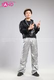  Outfit Phối Sẵn - (Quần Jogger Bạc phối Sơmi Kim Sa Đen) 