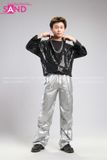  Outfit Phối Sẵn - (Quần Jogger Bạc phối Sơmi Kim Sa Đen) 