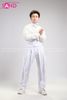  Outfit Phối Sẵn - (HQJ0001 Quần Jogger Thun Suông Tua Rua Trắng phối HAK0001 Áo Khoác Croptop Bomber Trắng Dài Tay Chun) 