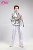  Outfit Phối Sẵn - (HQJ0001 Quần Jogger Thun Suông Tua Rua Trắng phối HAK0209 Áo Khoác Bomber Bạc Không Nón Nam) 