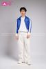  Outfit Phối Sẵn - ( HQN0002 Quần Dài Trắng Nắp Túi Hộp Ngang Phối Dây Phối HAK0809 Áo Khoác Crop Bomber Xanh Dương) 