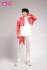  Outfit Phối Sẵn - (HAD0407 Áo Khoác Da Bomber Croptop Viền Trắng Đỏ phối HAN0001 Áo Thun Nam Dài Tay Phối Lưới Màu Trắng - HQD0004 Quần Suông Trắng Nam Vải Umi) 