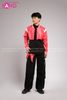  Outfit Phối Sẵn - (HAD0407 Áo Khoác Da Bomber Croptop Viền Trắng Đỏ phối HAN0101 Áo Thun Nam Dài Tay Phối Lưới Màu Đen - HQN0101 Quần Dài Đen Nắp Túi Hộp Ngang Phối Dây) 