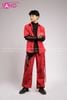 Outfit Phối Sẵn - (HQN0401 Quần Dài Đỏ Nắp Túi Hộp Ngang Phối Dây phối Áo Sơmi Đỏ)