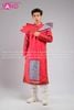  TAT0410 Áo Dài Thổ Cẩm Nam Thiết Kế Cầu Vai - Đỏ 