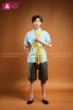  TNT0806 Trang Phục Khơ-Me (Thái Lan)  Nam Xanh Dương Đai Vàng 