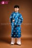  TCB0804 Áo Ngũ Thân Cổ Phục Việt  Màu Xanh Dương Hoạ Tiết  - Nam 