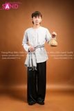  TBK0103 Áo Bà Ba Nam Vải Lụa - Màu Trắng Tinh 