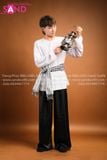  TBK0103 Áo Bà Ba Nam Vải Lụa - Màu Trắng Tinh 
