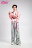  Outfit Phối Sẵn - (HQB0806 Quần Jean Túi Hộp Ống Rộng Ống Rách Mẫu 6 phối HAK0502 Áo Khoác Cổ Sơ Mi Vải Bóng Túi Hộp - Hồng) 