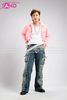  Outfit Phối Sẵn - (HQB0804 Quần Jean Túi Hộp Ống Rộng Lưng Bản To Mẫu 4 phối HAK0501 Áo Khoác Kaki Jean Cổ Sơ Mi Hồng Nam) 
