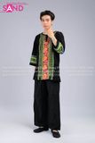  NHM0117 Trang Phục Dân Tộc H'Mông Thổ Cẩm Xanh Đỏ Xanh Lá - Nam 