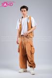  Outfit Phối Sẵn - (Áo Gile Tua Rua phối Quần Ống Rộng Nâu) 
