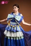  NHM0803 Trang Phục H'Mông Nữ Thiết Kế Trình Diễn Xanh Dương 