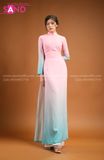  TAA0509 Áo Dài Truyền Thống Loang Xanh Hồng 