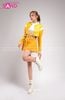  Outfit Phối Sẵn - (Set Quần Short Trắng Phối Áo Khoác Da Croptop Vàng ) 