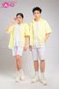  Outfit Phối Sẵn - (HST0001 Quần Short Trắng Form Rộng Nam phối HAS0301 Áo Sơ Mi Ngắn Tay Pastel Form Rộng Freesize - Màu Vàng) 