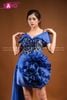  VDN0801 Váy Dạ Hội Ngắn Đính Đá Xanh 