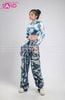  Outfit Phối Sẵn - (HQB0801 Quần Jean Túi Hộp Ống Rộng Mẫu 1 Phối HAC0802 Áo Croptop Thun Dài Tay Khoét Lưng Xanh Dương Loang) 