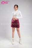  Outfit Phối Sẵn - ( Váy Kim Sa Hồng phối Đai Ngực Xích) 