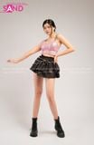  Outfit Phối Sẵn - (Áo Bra Kim Sa Hồng phối Quần Váy Ngắn Xoè 2 Tầng) 