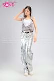  Outfit Phối Sẵn - ( HAM0207 Áo Kim Sa Mũ Trùm phối  HQD0203 Quần Bạc Ống Suông Túi Hộp Form Cứng) 