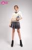  Outfit Phối Sẵn - (HVX1301 Chân Váy Xám Học Sinh Nữ Phối HAG1004 Áo Gile Len Học Sinh Màu Kem Loại Nữ Freesize) 