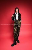  Outfit Phối Sẵn - (Quần Jogger Camo phối Áo Khoác Da Phối Túi) 