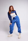  Outfit Phối Sẵn - (Quần Thụng Xanh Dương phối Cutout Hoodie Xanh Dương) 