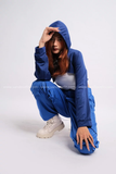  Outfit Phối Sẵn - (Quần Thụng Xanh Dương phối Cutout Hoodie Xanh Dương) 