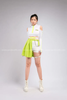 Outfit Phối Sẵn - (Tà Váy Xanh phối Áo Crt Dài Tay Viền Neon) 
