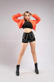  Outfit Phối Sẵn - (Quần Short Đen phối Áo Khoác Cam Kiểu) 