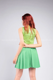  Outfit Phối Sẵn - (Chân Váy Xanh Lá phối Áo Không Tay Cổ Sơmi) 