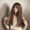  DPT1002 Tóc Giả Thẳng Nâu Dài Có Mái 
